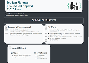 Capture d'écran de mon CV utilisant le framework bootstrap